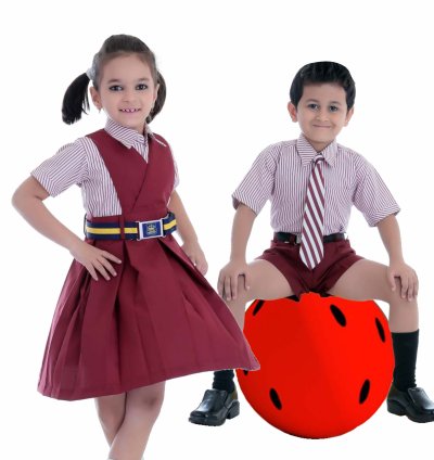 Striped Shirt with Maroon Bottoms School Uniform