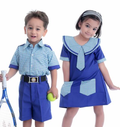Blue and Green Scholar School Uniform