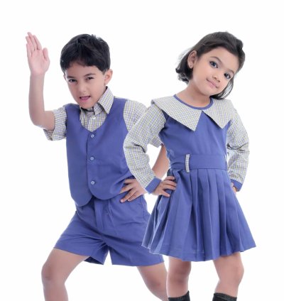 Blue and White Scholar School Uniform