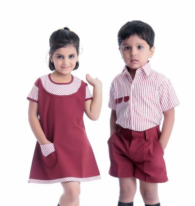 Striped Maroon School Uniform