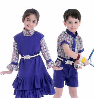 Classic Blue Plaid School Uniform
