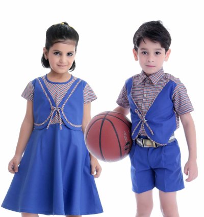 Blue Plaid Playfulness School Uniform