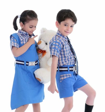 Smart Check Pinafore with light Blue Bottom School Uniform