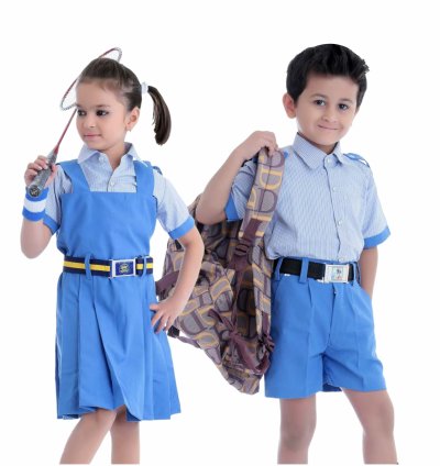 Smart Line Pinafore with light Blue Bottom School Uniform